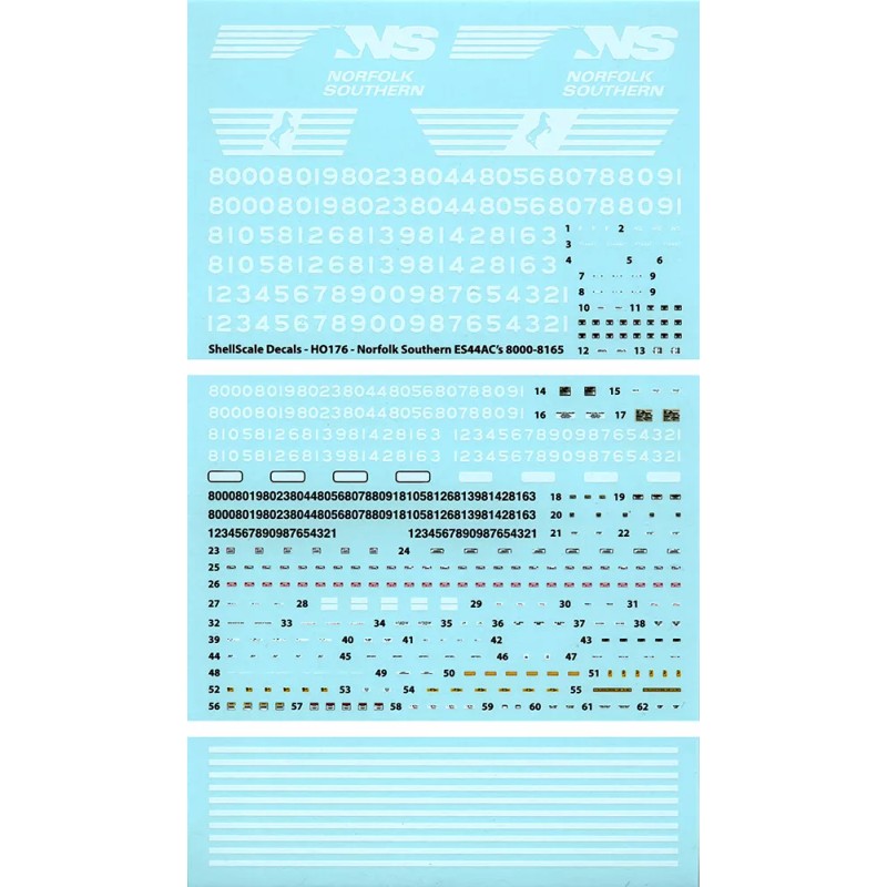 ShellScale Decals HO176 - Norfolk Southern GE ES44AC DECALS -