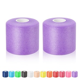 Pre Wrap Athletic Tape 2 Pack, 7cm x 27m Athletic Tape Sports Prewrap, Foam Underwrap for Ankle Wrist Knee Elbow Hair Soccer, Purple