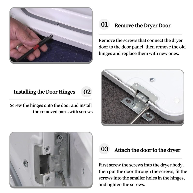 WE01X25317 Dryer Door Hinge Replacement Compatible with G-E & Hot-point