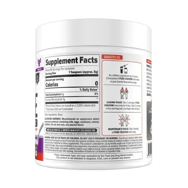 Creatina Pura Monohidratada Finaflex / 300 Grs / 60 Serv.