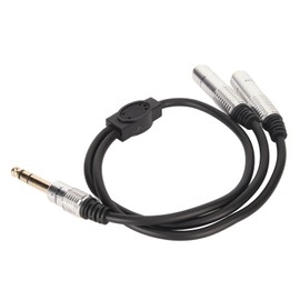 KLLJRFW 1/4 Inch Stereo Splitter Y Cable Dual Channel Aluminum Alloy 6.35mm Male Plug to Dual 6.35mm Female Port Cable 19.7in 1/4 Headphone Splitter Cable