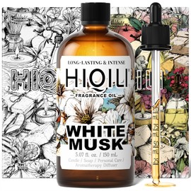 HIQILI White Musk Fragrance Oil, Candle Scents for Candle Making, Soap Making Supplies, Musk Perfume for Women, for Diffuser Use - 5.07 Fl Oz