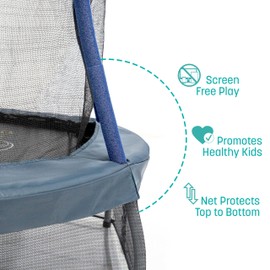 Skywalker Trampolines Space Explorer Mini Trampoline, 48 - Inch, Dark Blue/Grey with Astronaut