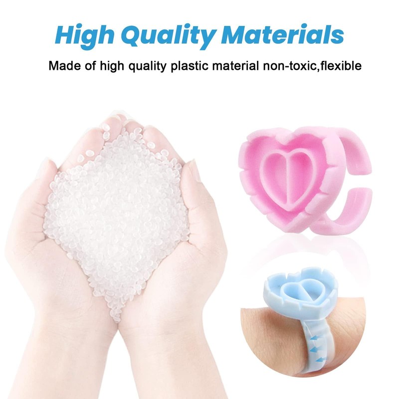 200 Pcs Glue Rings, Blue Lashes Glue Ring Cup Plastic