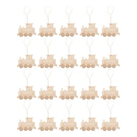SEWACC 40pcs Unfinished Train Wood Ornaments Train Shape Blank Wood Slices Train Wood Cutouts Hanging Ornaments for DIY Crafts Painting Photo Props Home Decoration