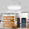 42 inch Retractable Ceiling Fan with Lights,6 Speed Dimmable Silent