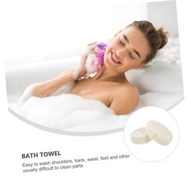 Healvian 2pcs Natural Loofah Sponge Bath Body Scrubbers for Deep Cleaning Easy Lathering Shower Space-saving Drying Design for Home