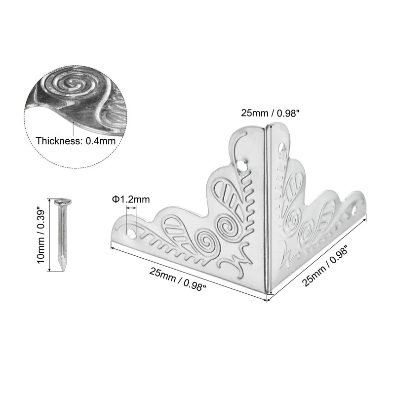 sourcing map 25x25x25mm Metal Box Corner Protectors Edge Guard Iron