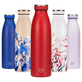 GH Bottle, Stainless Steel, 500 ml, Ruby Red Reusable Vacuum Metal Thermos Flask, Water Bottle, Leak-Proof Insulated Thermos Flask, BPA-Free Insulated Flask for Sports, Office, Outdoor