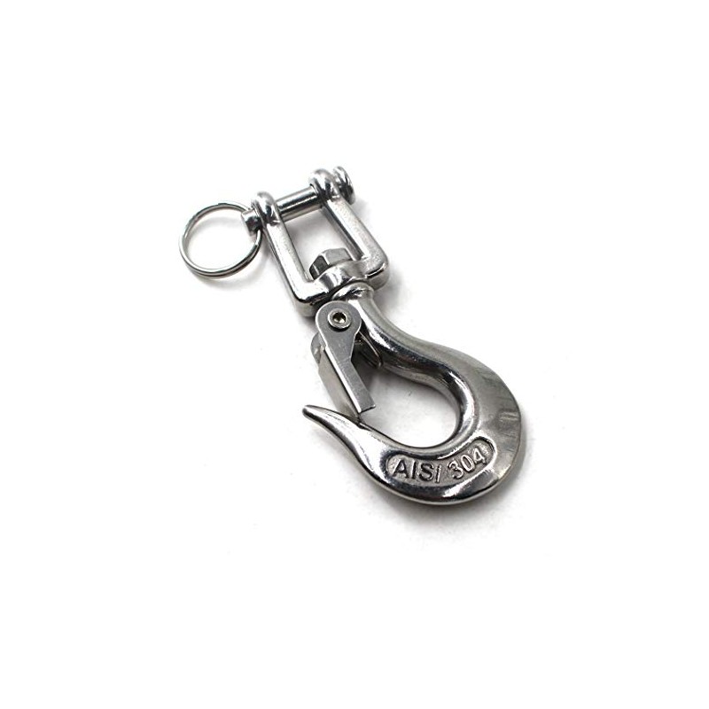 304 Stainless Steel Lifting Hook with Latch Heavy Duty Lifting