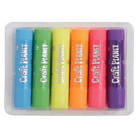 Craft Planet Neon Paint Pens - 6 Kids Washable Paint Sticks In Neon Colours - Perfect Paint Option For Kids, Toddlers, Baby, For Finger Painting, Poster Art, Handprints, Crafts & Window Art