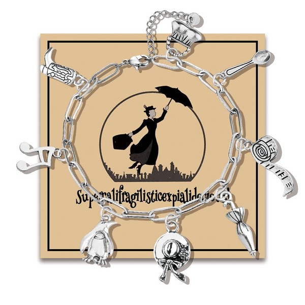 MAOFAED Supercalifragilisticexpialidocious, Musical Charm Bracelet, Paperclip Chain Bracelet(poppinlinkCA)
