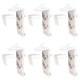 TEKONA Pack of 6 Klemmfix Clamp Support for Roller Blind, Double Roller Blind, Window Roller Blind, Inside, No Drilling, Replacement Part for Attaching to Window, Door for Wooden Frames, Plastic