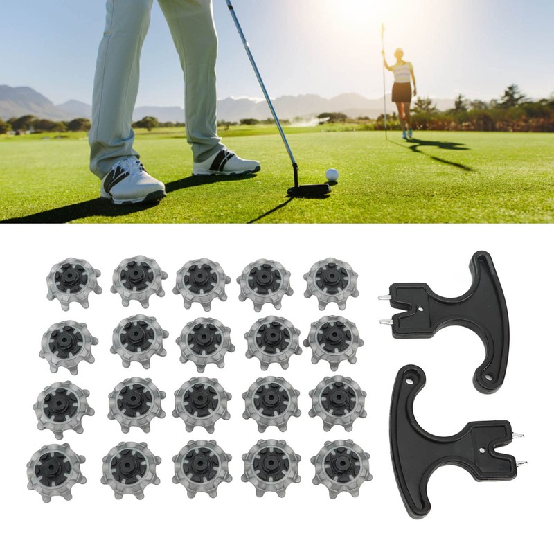 Drfeify 20 Pieces Golf Shoe Spikes Non-Slip Golf Shoe Cleats
