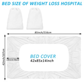 CODOHI 2 Pack Bariatric Hospital Bed Sheet 42"x85"x14" Deep Pocket Fitted Sheets for Oversized Medical & Bariatric Mattresses - Soft (2, White)