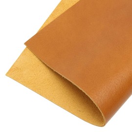 Leather Craft Genuine Leather Nume Cowhide Fabric Color Cut Leather Bangla Kip 0.05 inch (1.3 mm) Thick Harvestmart (Yellow Mustard, 6 Deci (Approx. A4 Size))