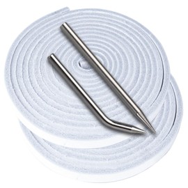 Seiria Baseball Glove Lace, Mitt Lace Repair Kit Softball 2 Leather Laces and 2 Lacing Needles for Catcher's Glove (White)