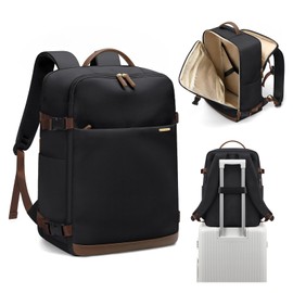 GOLF SUPAGS Large Travel Backpack for Men and Women, Laptop Backpack Fits 17.3 Inch Notebooks, Hand Luggage Backpack for Travel, Work, Business (Black)