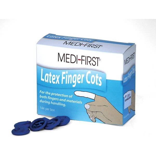 Finger Cots Blue Lrg