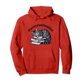 Read, Nap, Repeat – Funny Procrastination Cat Book Lover Gif Pullover Hoodie