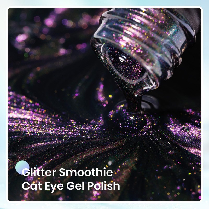 MIZHSE Cat Eye Gel Nail Polish, Purple Magnetic Gel Polish