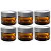 Amber Glass Heavy Thick Wall Balm Jars with Silver Matte