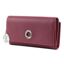 Mandarina Duck Mellow Leather Wallet with Flap L Red Violet, Red Violet, Classic
