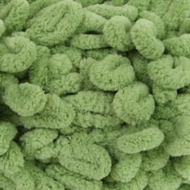 Franel Loop Yarn 100% Polyester Chenille Puffy Yarn, Craft Chunky Finger Knitting Loopy Yarn Soft and Light Material, Perfect for DIY Hand Woven Knitting Crafts Supplies (24 Grass Green, 2-Pack)