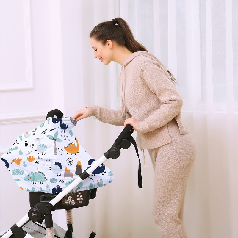Multi-use Carseat Canopy Cover - Breathable Breastfeeding Covers, Car Seat
