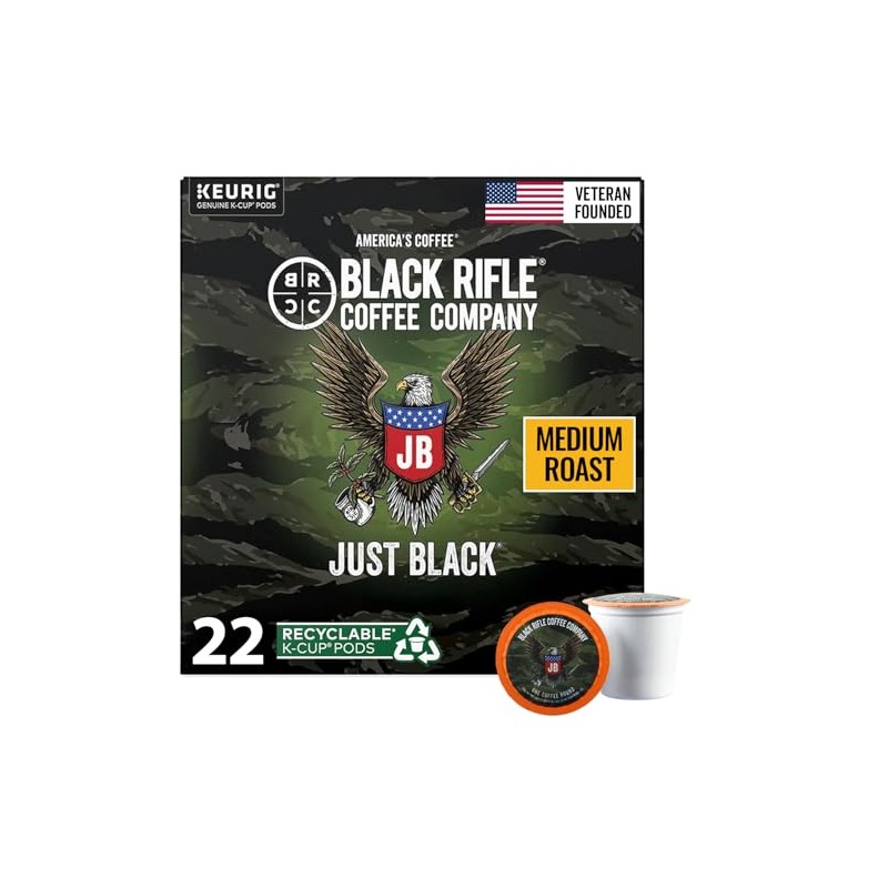 Black Rifle Coffee Company Just Black Medium Roast K-Cups 22ct