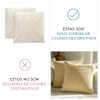 Encasa Homes Chenille Cushion Covers, Set of 2, Natural, 45