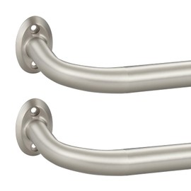 2 Pack 1Inch Diameter Wrap Around Curtain Rods for windows 28-86 inch(2.3-7Ft), Splicing Adjustable Room Darking Drapery Rod with Aluminum Finials and Brackets,Satin Nickel