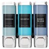 3 Chamber Shampoo and Conditioner Dispenser for Shower Wall -