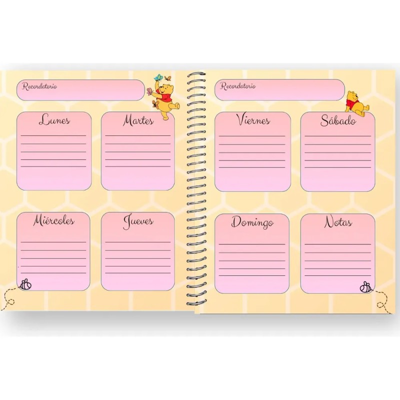 Agenda Semanal Personalizable Winne Pooh