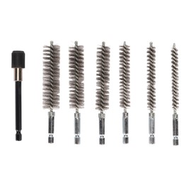 7Pcs Stainless Steel Bore Brush Stainless Steel Bristles Wire Brush in Different Sizes for Power Drill Cleaning