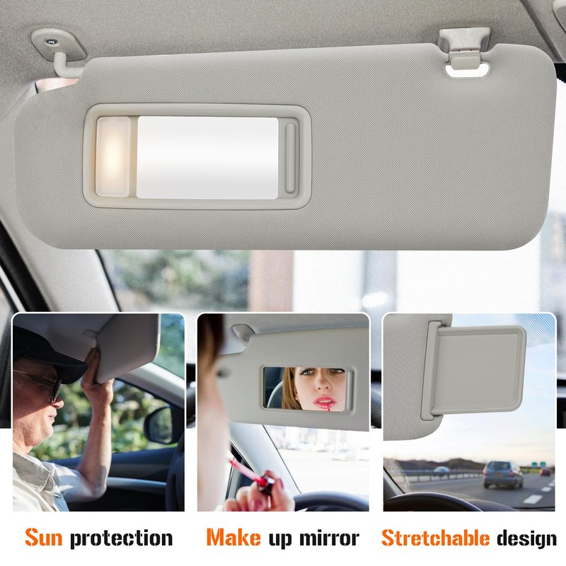 Sun Visor with Vanity Light for 2010-2015 Mazda CX-9, Left
