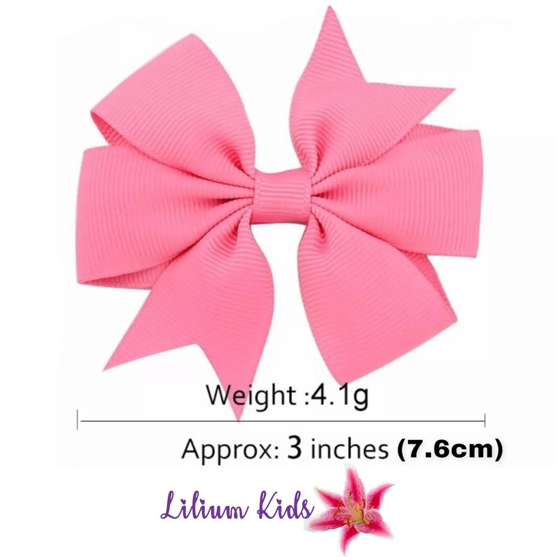 Hair Bows Clips 3" inch Pinwheel Vibrant Bright Colourful School