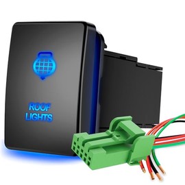 Nilight Nilight ROOF Lights Push Button Switch 12V ON Off Switches with Connector Wire Kit 1.28" x 0.87" Replacement for Toyota Sequoia Highlander Tacoma Tundra 4Runner RAVR Yaris