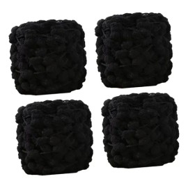 Ovillo De Pompón, 4 Ovillos De Hilo Grueso Para Tejer Negro