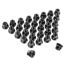 32pcs,M14x2.0 Lug Nuts Flat Seat Black for 1999-2002 F250 F350,13/16" Hex Factory OEM Wheel Lug Nuts,611-196