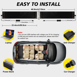 Large Size Devil Eyes Light for Windshield, Flexible LED Digital Display, Led Eyes with APP Control and Remote Controller, Scrolling LED Sign for Car Dual Screen Trucks Shop (2PCS 23.4x4.6 Inch)