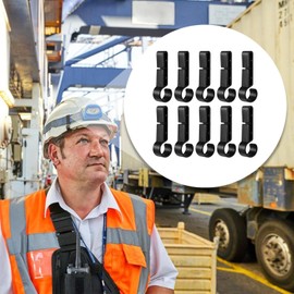 10pcs Black Hard Hat Headlamp Hooks - Hardhat Headlamp Clips Non-Slip | Hard Hat Light Clips,Hard Hat Light Hooks, Hard Hat Accessories for Improve Work Efficiency,Personal Protective Equipment