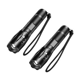 LED Torch Small Torch Pocket Flashlight, Zoomable Water Resistant 5 Modes High Lumen Handheld Light for Hiking Fishing Dog Walking（2Pack）