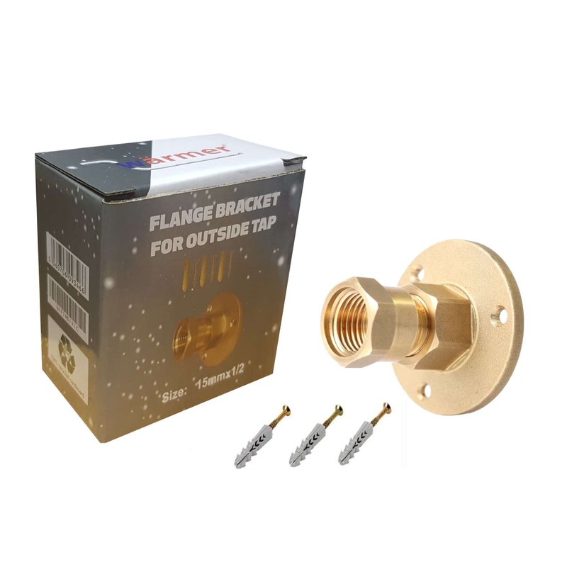 Outside 1/2'' Garden Tap with Through The Wall Flange Bracket