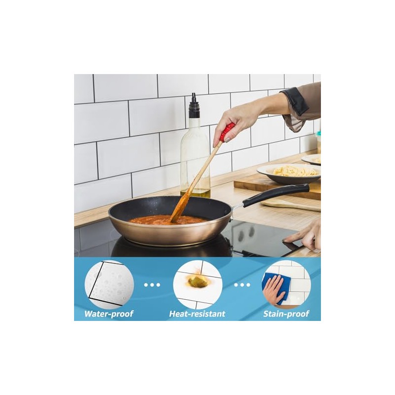 Art3d 102-Piece Peel and Stick Wall Tile for Kitchen Backsplash,