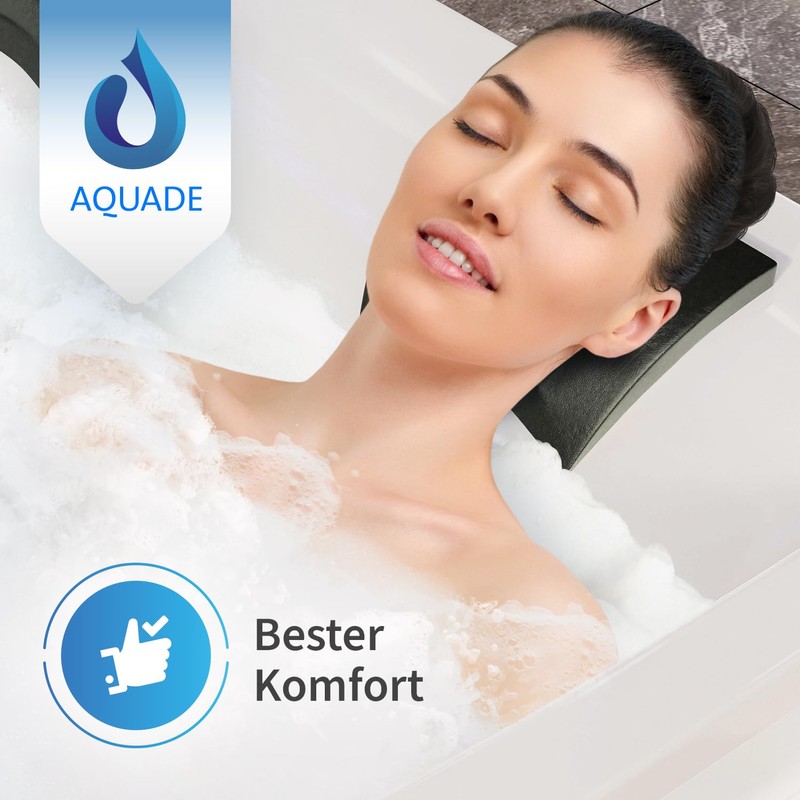 AQUADE Alster Neck Pillow for Bathtub Black - Pillow for
