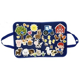 Story Time Felts 37 Piece Farm Animals Felt Figures for Flannel Board Set Small (Mini Farm & Flannel Board)