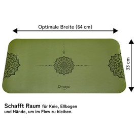 DIVASYA Yoga Knee Pad: Yoga Cushion, Knee Pads, Yoga Knee Pads (64 x 33 cm), Cushioning Natural Rubber & Non-Slip Japanese Grip Surface For Elbows, Wrists, Knees and Travel Mat