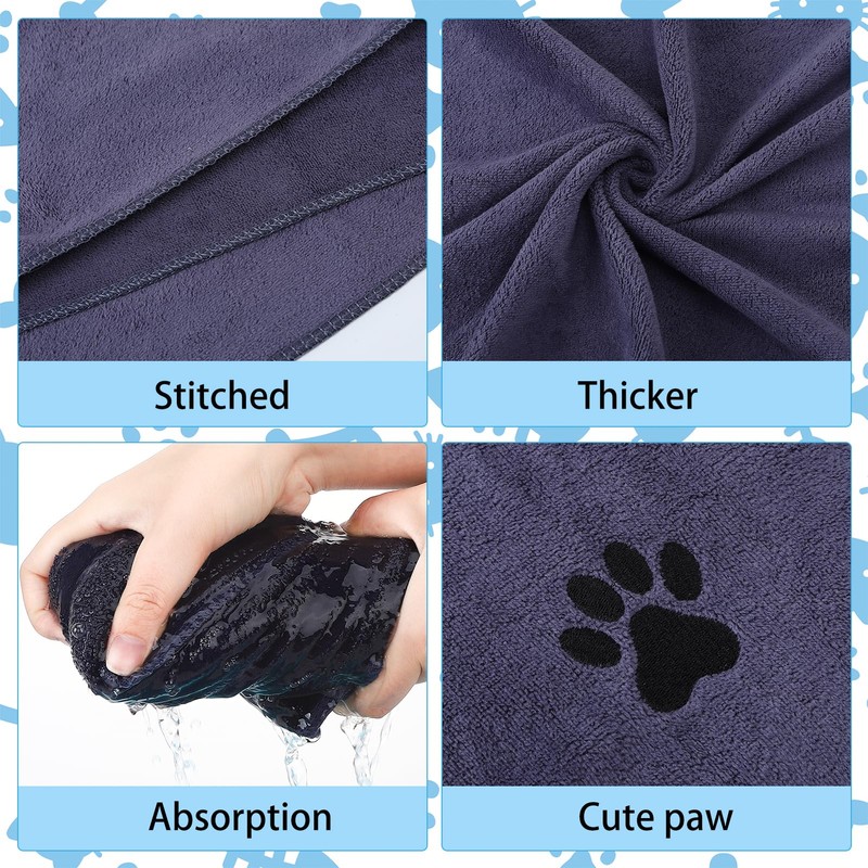 GSrenyu 2 Pack Dog Towels, Large Dog Towels for Drying