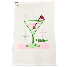 Giggle Golf Par 3 - Golf Towel, Tee Bag with 4 Tees, and Bling Ball Marker with Hat Clip - Perfect Golf Gift for Women (19th Hole)